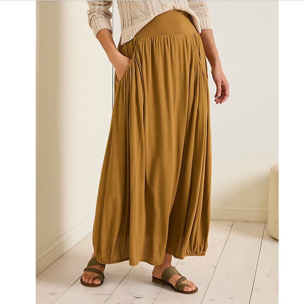 Garnet Hill “Favorite” maxi jersey skirt - L sandalwood (fits like XL)